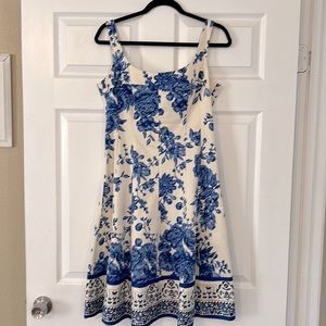 Nine West blue floral print dress
